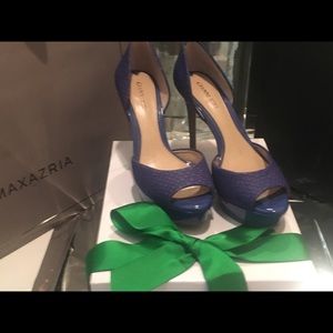 Royal blue platform sexy high heel